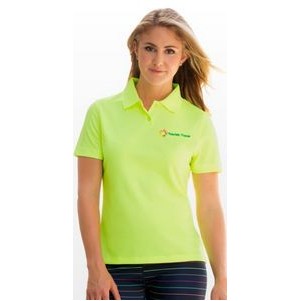 Vansport Women's Omega Solid Mesh Tech Polo Shirt