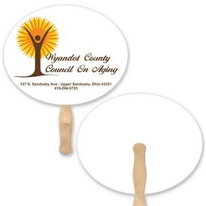 Horizontal Oval Lightweight Full Color Single Sided Paper Hand Fan
