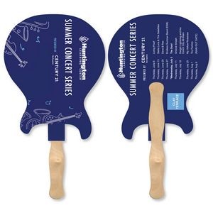 Electric Guitar Shape Full Color Two Sided Single Paper Hand Fan