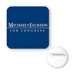 2.5" Square Chipboard Full Color Button w/Rounded Corners