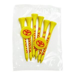 Golf Tee Poly Bag Set with 6 Tees & 2 Ball Markers