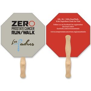 Stop Sign Lightweight Full Color Two Sided Single Paper Hand Fan