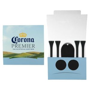 Custom Printed Matchbook Packet w/ 4 Tees, 2 Markers & Divot Tool