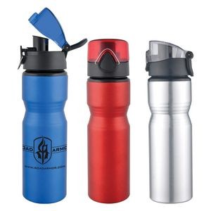 28 Oz Aluminum Sports Bottle With a Safety Latch Pop-Up Lid