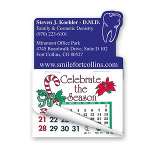 3" x 4 1/4" Calendar Pad Magnets Tooth Shape W/Tear Away Calendar