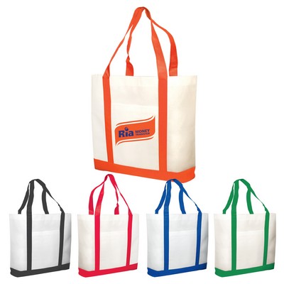 Non-Woven Two Tone Shopping Tote Bags