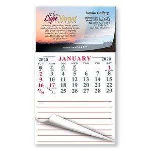 3 1/2" x 6" Peel & Stick Calendar Magnets W/Tear Away Calendar