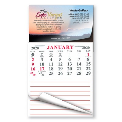 3 1/2" x 6" Peel & Stick Blank Calendar Magnets W/Tear Away Calendar