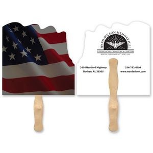 Flag Lightweight Full Color Two Sided Single Paper Hand Fan