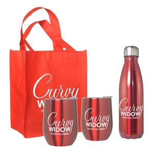 Goblet and Bottle Set with Non-Woven Mini Gift Tote Bag