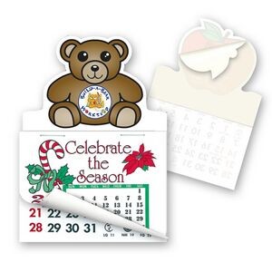 Teddy Bear Shape Calendar Pad Sticker W/ Tear Away Calendar