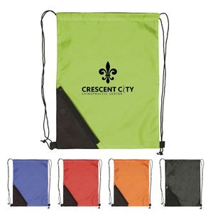 Two Color Polyester Drawstring Bags