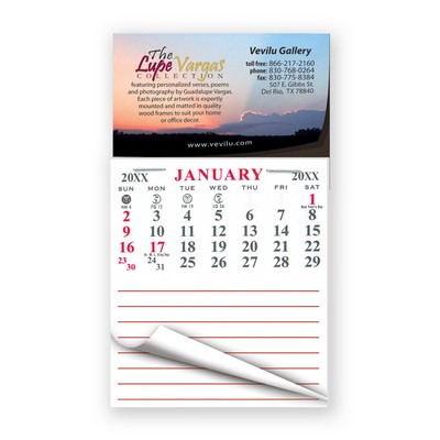 3 1/2" x 6" Business Card Calendar Pad Magnets w/Tear Away Calendar