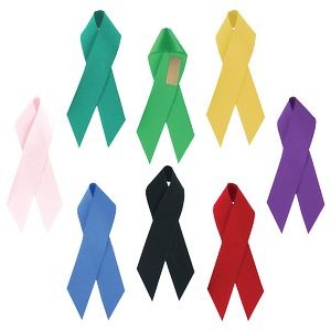3 1/2" Blank Awareness Ribbon with Tape (5/8" width)