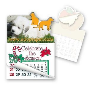 Dog & Cat Shape Calendar Pad Sticker W/ Tear Away Calendar