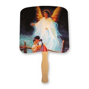 Religious Guardian Angel Full Color Hand Fans