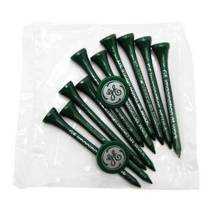 Golf Tee Poly Bag Set with 10 Tees & 2 Ball Markers