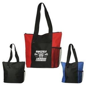 Fun Zippered Business Tote Bag w/Pockets