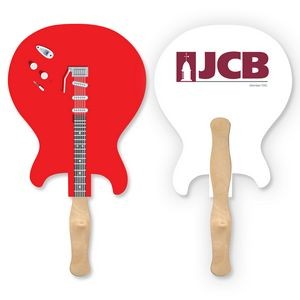 Lightweight Full Color Two Sided Single Paper Electric Guitar Shape Hand Fan