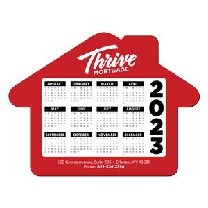 House Shape Hard Surface Calendar Mouse Pad Full Color 1/16" Rubber Base