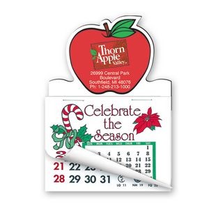 3" x 4 1/4" Calendar Pad Magnets Apple Shape W/Tear Away Calendar