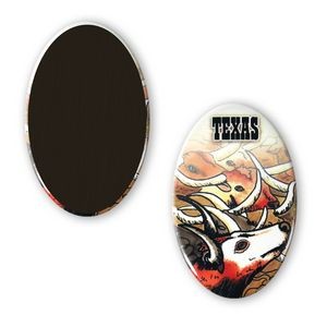 1.75" X 2.75" Oval Full Color Button Style Refrigerator Magnet
