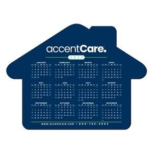 House Shape Hard Surface Calendar Mouse Pad Full Color 1/8" Rubber Base