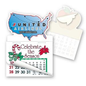 USA Shape Calendar Pad Sticker W/Tear Away Calendar