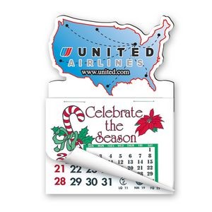 3" x 4 1/4" Calendar Pad Magnets USA Map W/Tear Away Calendar