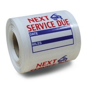 Roll Stock Service Reminder Stickers (1 1/2"x2")