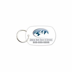 Plastic Key Tag w/Key Ring - 55 Mil (1 3/8"x2 1/8")