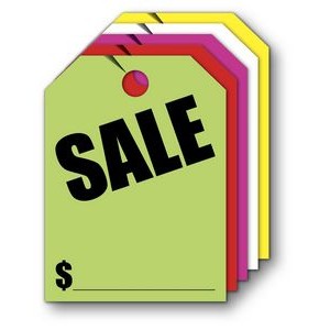 Fluorescent Mirror Hang Tag - Sale (9"x12")