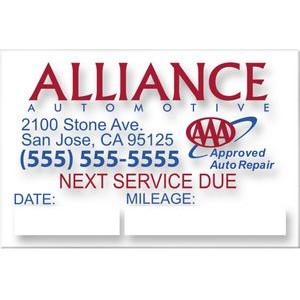 Service Reminder Sticker - Static Cling (1 1/2"x2 1/4") - Full Color