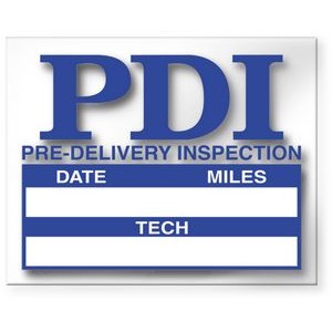 Static Cling Pre Delivery Inspection Sticker