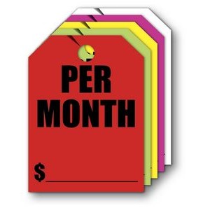 Fluorescent Mirror Hang Tag - Per Month