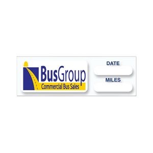 Service Reminder Sticker - Static Cling (1"x3") - Full Color