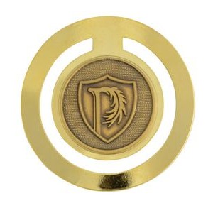 Round Bookmark w/1" Die Struck Emblem - Made in USA