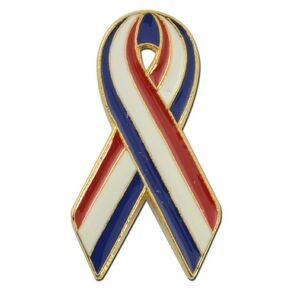 Red White and Blue Awareness Ribbon Lapel Pin