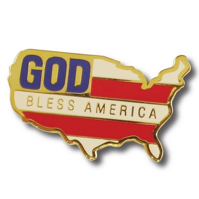 God Bless America Map Flag Lapel pin
