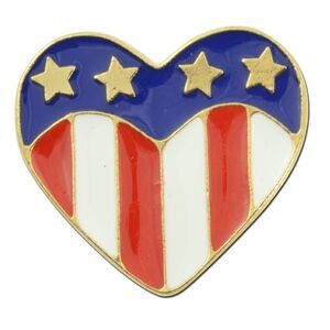 Heart Flag Lapel Pin