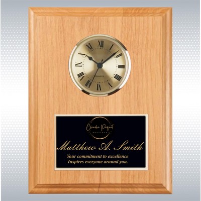 Alderwood Solid Wood Plaque w/Clock (7"x9")