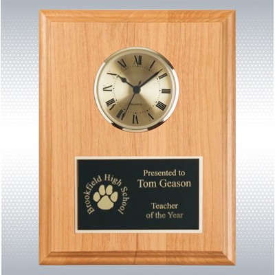 Alderwood Solid Wood Plaque Clock (12"x15")