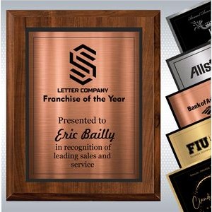 5" x 7" Cherry Finish Plaque w/Engraved Double Plate
