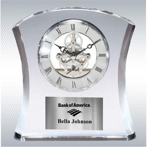 6.5" Elegant Crystal Desk Clock Award