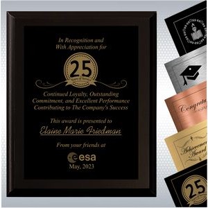 Black Matte Finish Wood Plaque Personalized Years of Service Gift Award (12" x 15")