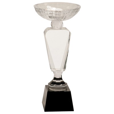 12'' Clear Crystal Cup w/Black Pedestal Base