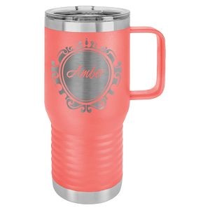 Polar Camel 20 Oz. Coral Pink Vacuum Insulated Travel Mug w/Slider Lid