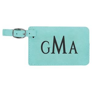 Teal Blue Laserable Leatherette Luggage Tag
