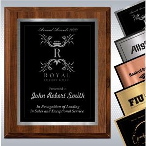 12 x 15" Cherry Finish Plaque w/ Double Engraved Plate