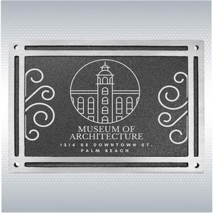 Black/Silver Exterior Grade Rectangle Cast Aluminum Sign with 4 Mounting Screws (4"x6")